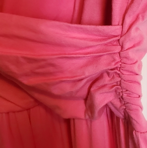 Med Lands End Wrap Style Maxi Dress Medium 10-12 Pink - Picture 4 of 6